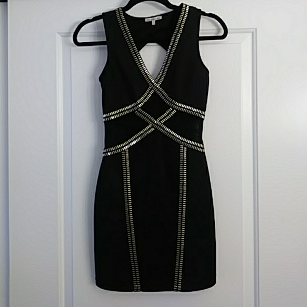 Charlotte Russell Black and Gold Cocktail Dress